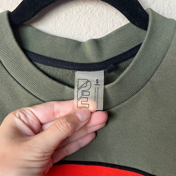 P.E Nation Khaki Orange Colorblock Zipper Sweatshirt Size S - Picture 5 of 6